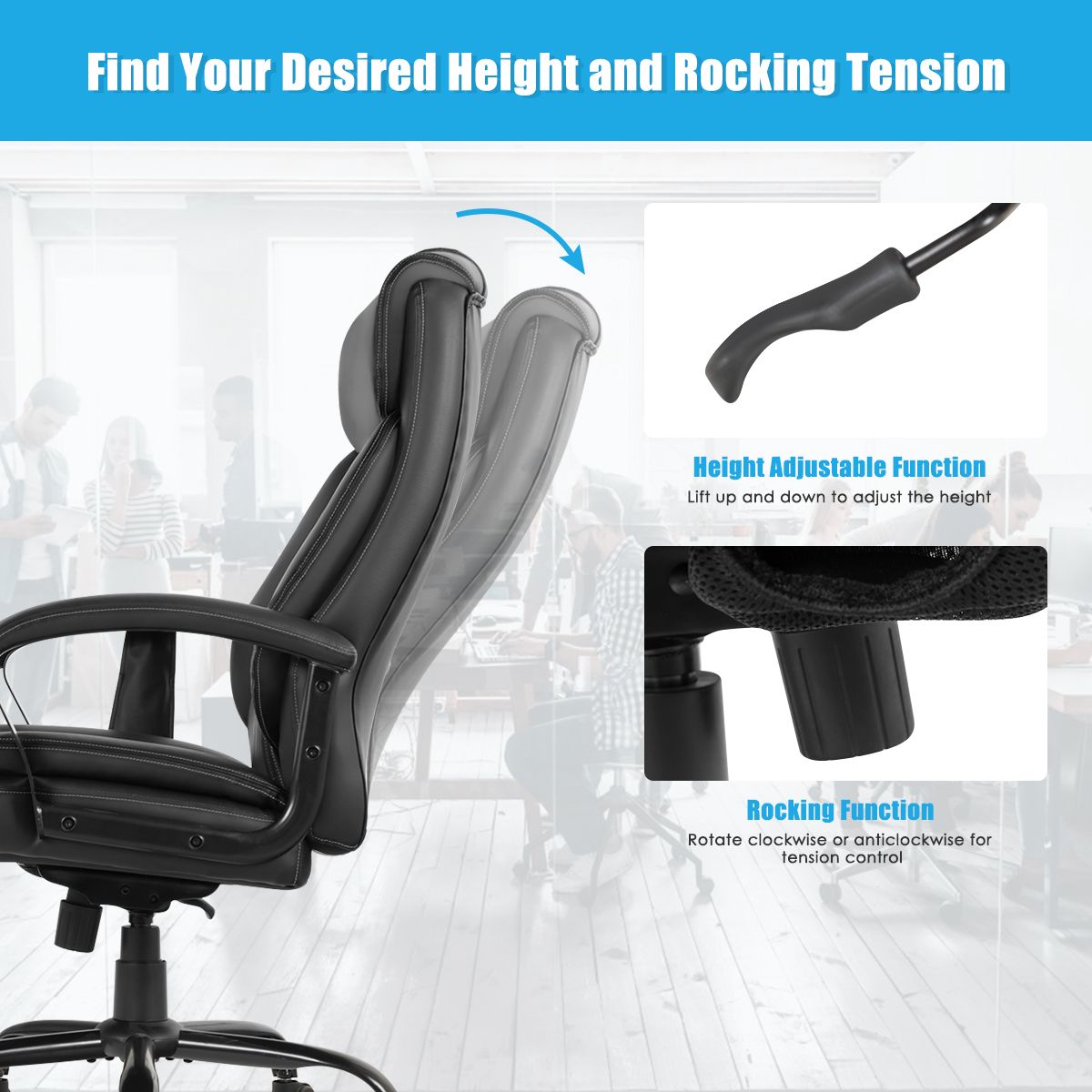 Executive Chair with 6 Point Massage and Adjustable High Back